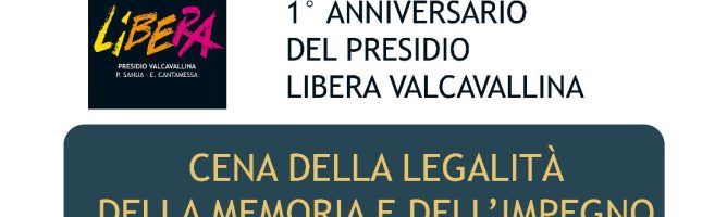 Cena della legalità della memoria e dell’impegno